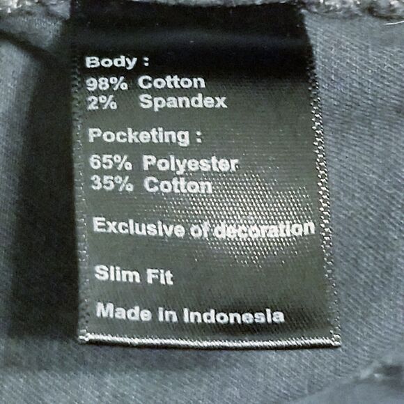 Flint & Tinder Pants Men 34x32 Slim Fit Gray 5-Pocket Straight Stretch (34x30.5) - Picture 7 of 7